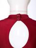 Girls Performance Leotard Long Sleeve Stand Collar Contrast Color Hollow Back Rhinestone Bodysuit