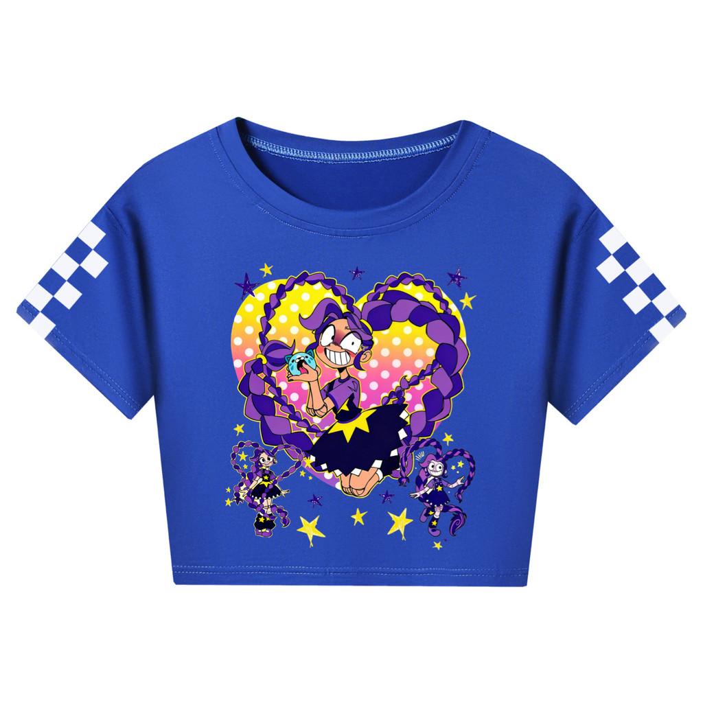 5598 Kids Girls Lily Lovebraids Printed Candy Color Short T-Shirt 110cm