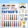 Day Father Theme Tie Hat Glasses Pattern Card Stickers Party Props Decoration