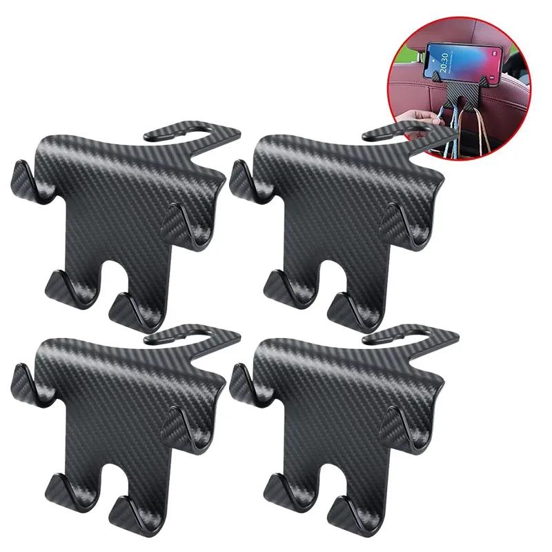 1/2/3/4/5Pcs Car Seat Headrest Hook 4 Pack Hanger Storage Organizer Universal For Handbag Purse Coat Fit Universal Vehicle