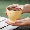 Collapsible Travel Cup with Lid Cookie Design Silicone Folding Cup Portable Reusable Drinking Cup for Camping Hiking Picnics
