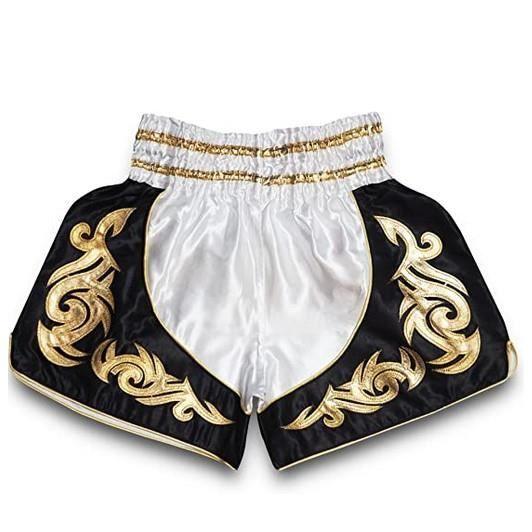 Short Enfant - Traditionnel THAI - Boxe Kickboxing - Couleur Blanche - Taille 10-12 ans