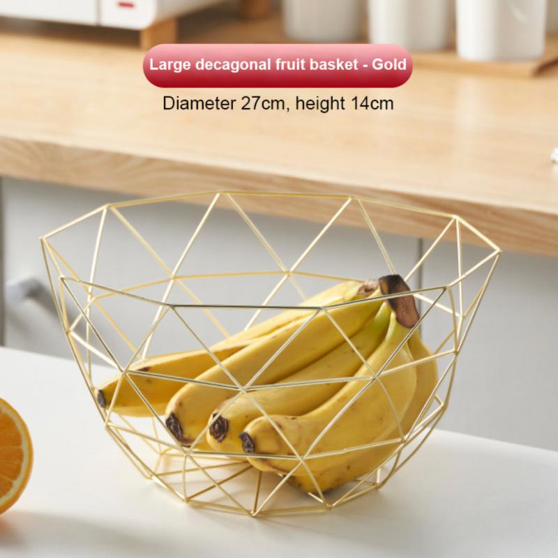 Simple Modern Iron Fruit Basket Fruit Container Bowl Home Creative Snacks Bread Storage Drain Basket Table Snacks Household