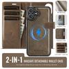 2-in-1 Magnetic Magnetic Detachable Wallet Case for iPhone 17/17 Pro/17 Max/17 Air - PU Leather, Card Slots, MagSafe Charging, 360° Protection