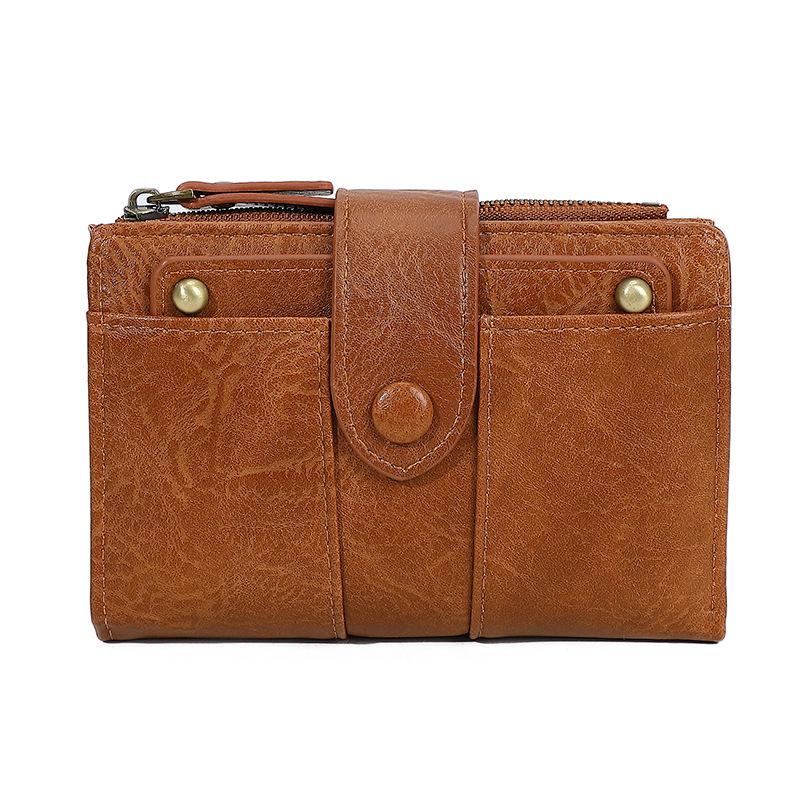 

Винтажный RFID кошелек против кражи: Клатч средней длины из ПУ кожи коричневый