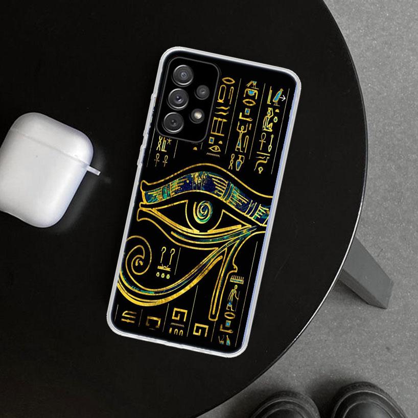 Sacred Eye of Horus Egypt Fresco Phone Case Cover for Samsung Galaxy A12 A22 A32 A52 A72 A02S A51 A50S A31 A20S A10S Note 20 Ult