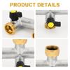 3 Way Brass Tap Splitter 3/4 Inch Garden Tap Splitter Tap Splitter 3 Way Hose Connector Hose Tap Splitter for Garden