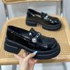 Black Loafer Small Leather Shoes for Women's 2025 Spring New Platform-soled Retro British Style Versatile Japanese Mary Jane Single Shoes