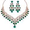 Latest Stylish Design Fancy Wedding Party Crystal Diamonds Necklace Jewellery Set for Women