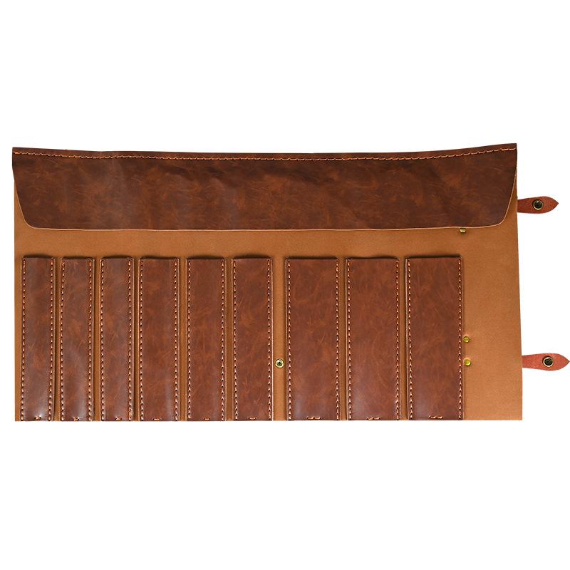 Bolsa Enrollable Duradera para Cuchillos de 8 9 11 Ranuras Piel PU Chef Santoku Cuchillo de Carnicero Estuche de Transporte Japonés Bolsillo de Almacenamiento para Cuchillos de Viaje Profesional