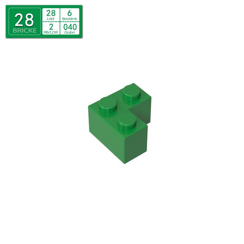 BRICKE 2x2 Right-Angle Brick, Compatible with Lego 2357, MOC Bulk Parts Building Blocks