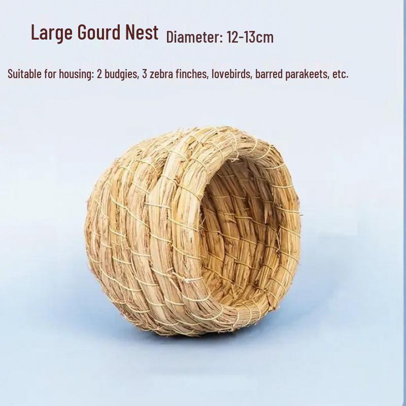 

Плетеное птичье гнездо с тигровым узором для корелл, попугаев и пионов