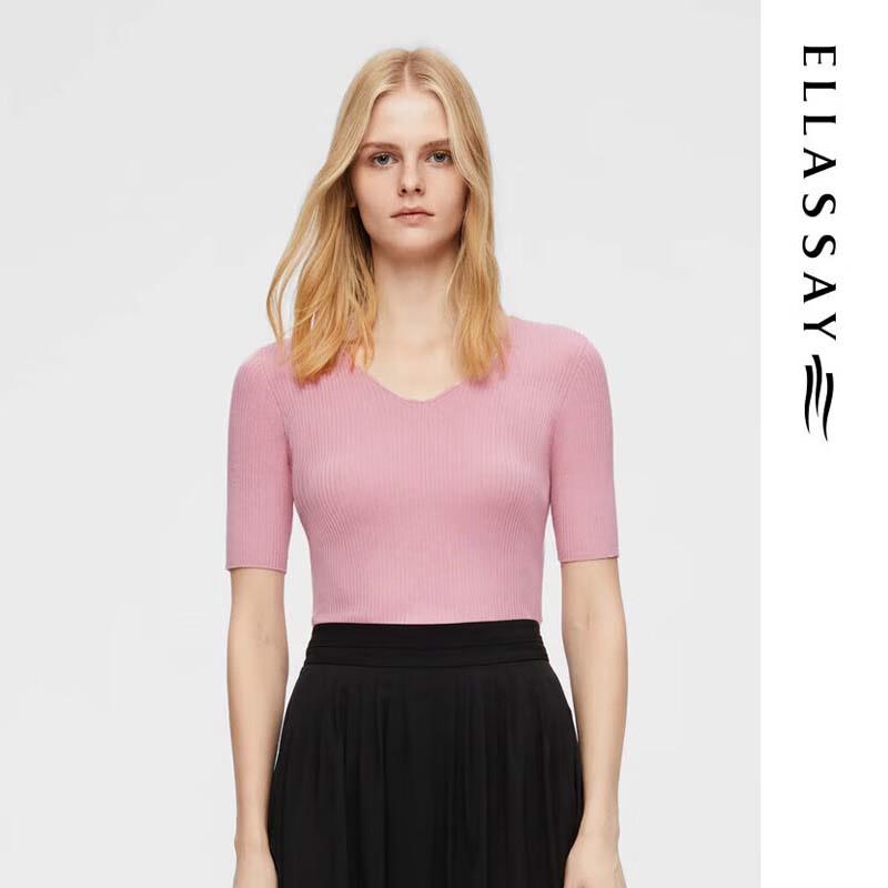 ELLASSAY Elegant Ribbed Slim Knit Top for Women
