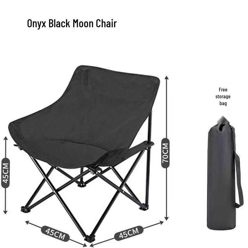 

Portable Outdoor Folding Moon Chair with Backrest - Ideal for Camping, Fishing, and Picnics чёрный