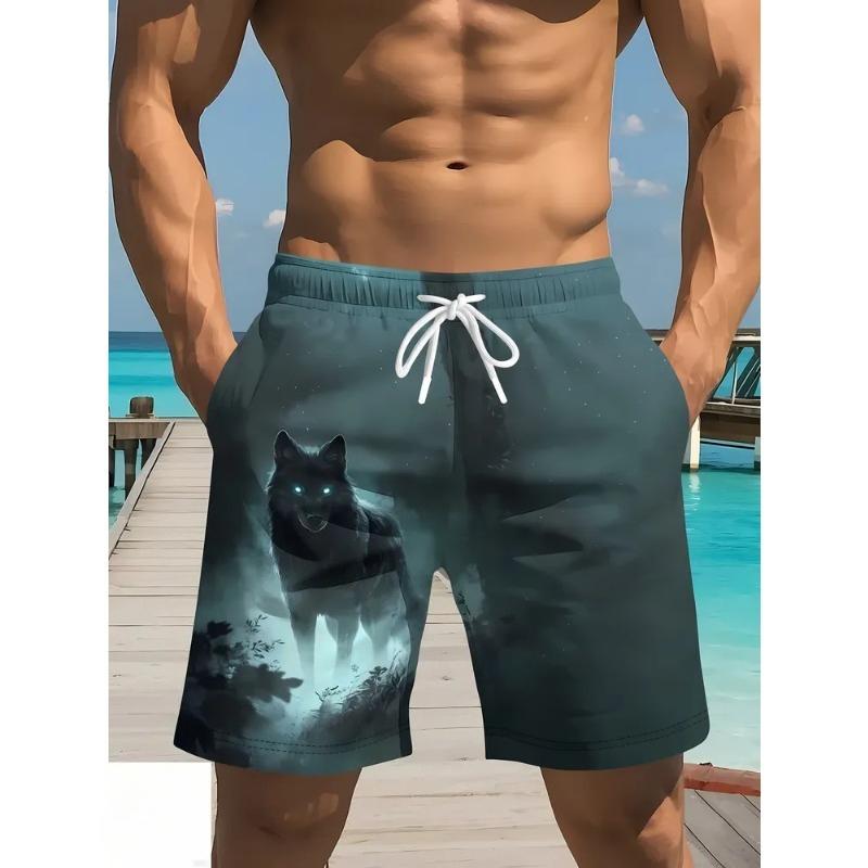 Summer Men's 3D Printed Beach Shorts Fashion Versatile Trend Breathable Casual Vacation Style