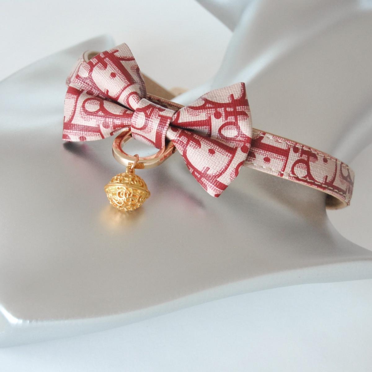 

PUPPY original bell collar neck ring men and women m bow couple choker traction rope K8K9