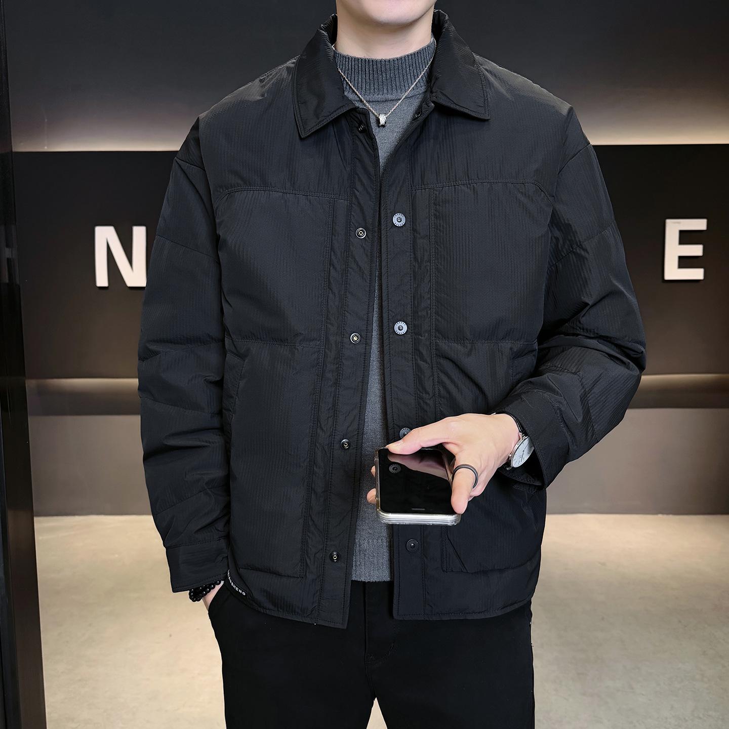 Men s 2025 Trendy Lightweight Down Jacket - Warm Stand Collar Business Casual Outerwear L