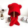 New Cute Bear Hat for Women in Autumn and Winter Versatile Warm Woolen Hat Outdoor Cold Proof Ear Protection Knitted Hat