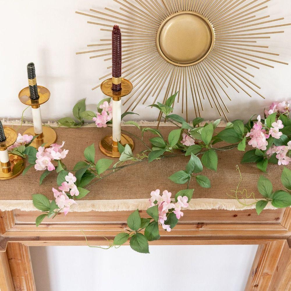 Z frędzlami bieżnik jutowy naturalne materiały obrus bieżnik nakrycie stołu dekoracja stołu