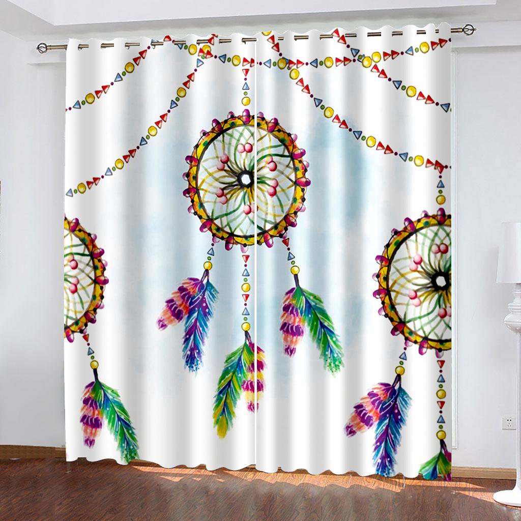 Fresh Series Curtain, Boys and Girls Gift, Bedroom and Living Room Home Decoration, Durable Machine Washable Curtain