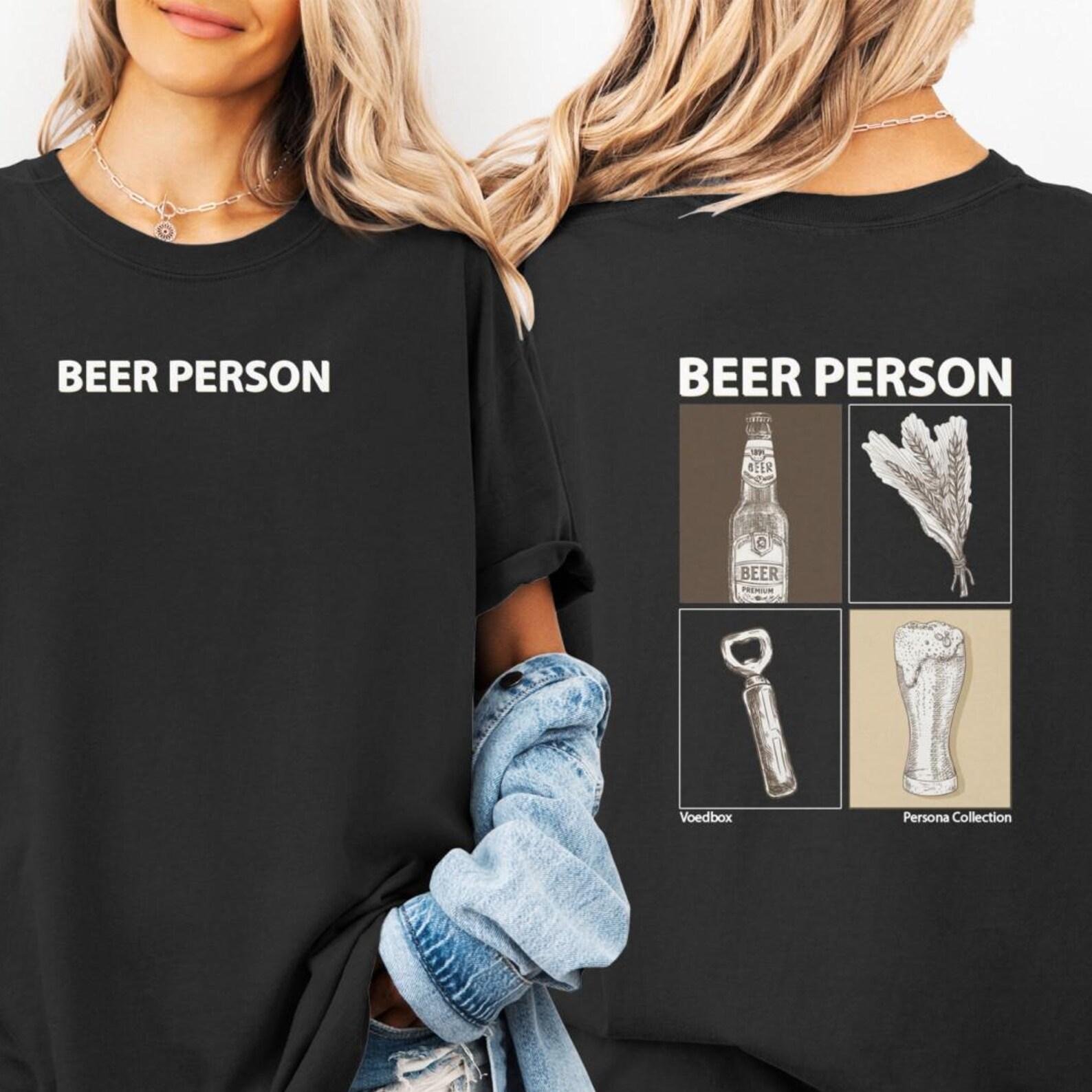 Beer Person Graphic Tee, Vintage Retro Brewery, Alcohol Humor Shirt L
