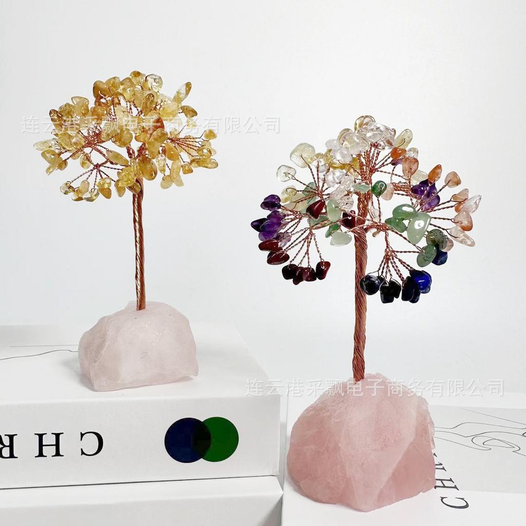 Natural Amethyst Crystal Money Tree Home Desktop Ornament