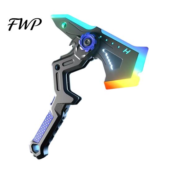 Interstellar Battle Ax Toy Spark with Smoke Effect Transforming Weapon LED 7 Sci-fi RGB Colors Dynamic Sound Haptic Feedback for Kids Dual Function