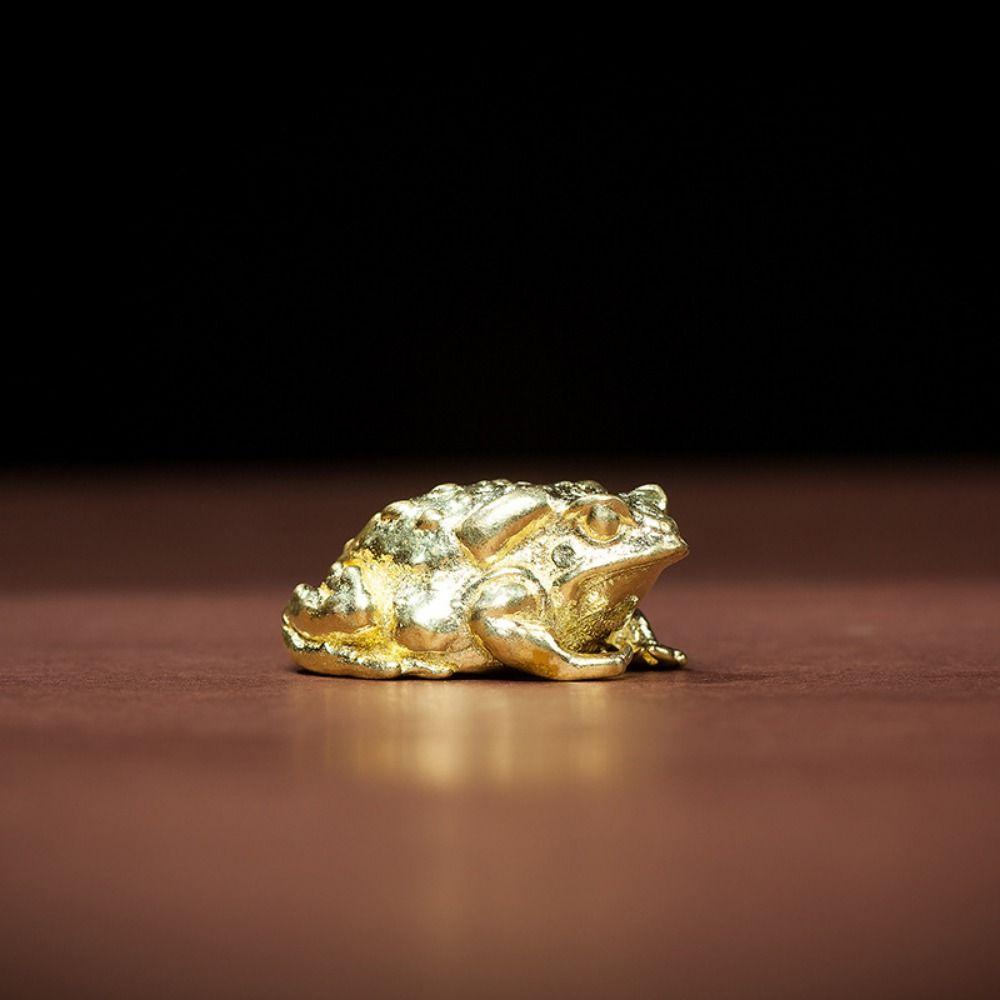 

Медная статуэтка жабы Винтажная медная поделка животных Яркая жаба Миниатюрные фигурки для офиса золотой