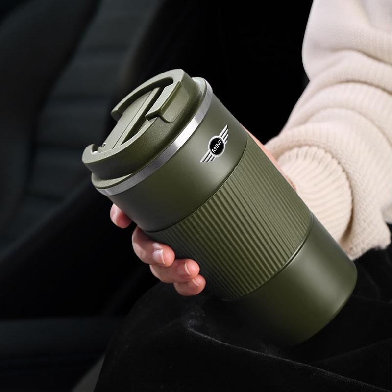 1Pc Stainless Steel Coffee Thermos Mug Car Vacuum Flask Travel Thermal Cup For MINI F54 F55 F56 R56 R60 SONE Roadster Clubman Coupe