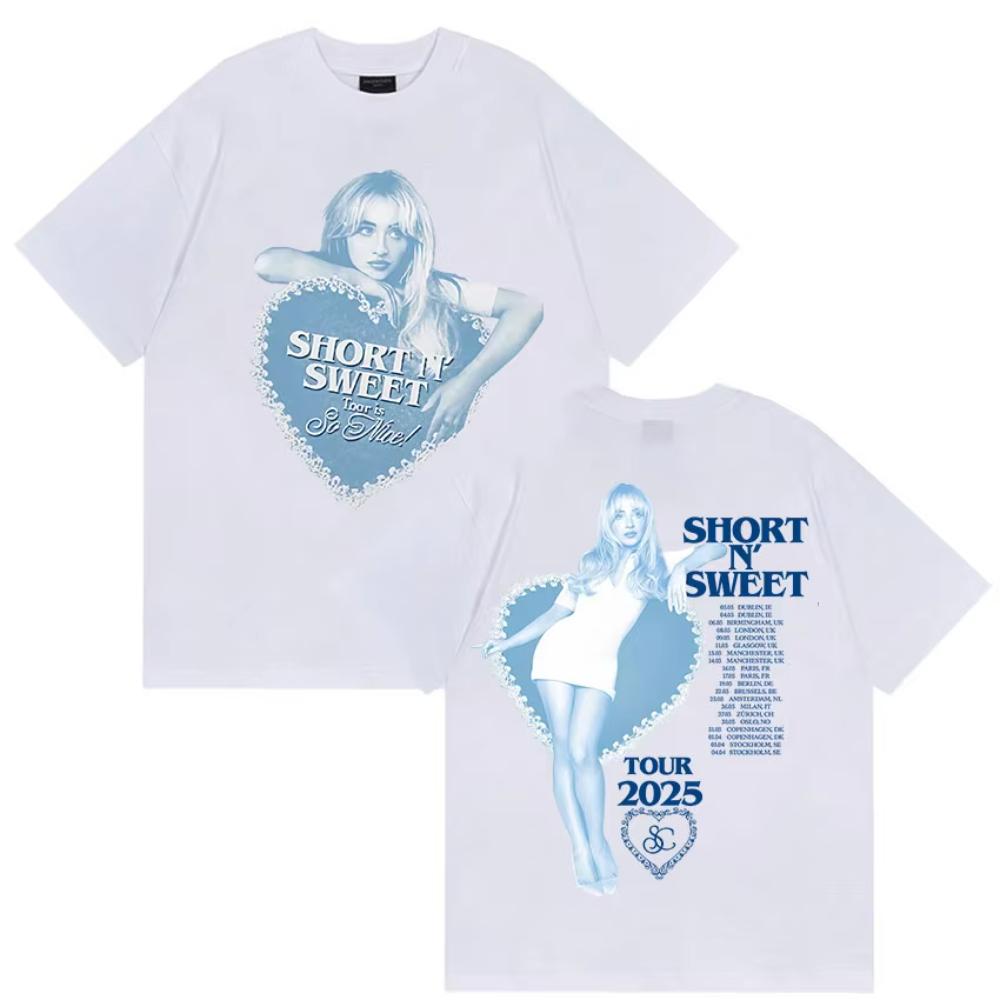 Sabrina Carpenter Tour 2025 Print TShirt Short N Sweet Aesthetic Clothing Mens Womens Tshirts Summer Cotton Tops T Shirts