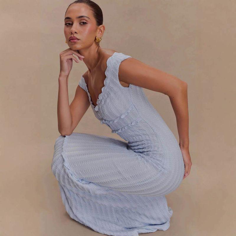Backless Lace-Up Cutout Slim-Fit Dress New Style Ins Dress