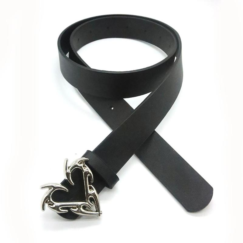 Lady Waist Belt Punk Chain for Cowboy Cowgirl Carved Heart Buckle Retro Buckle Waist Chain Casual Belt
