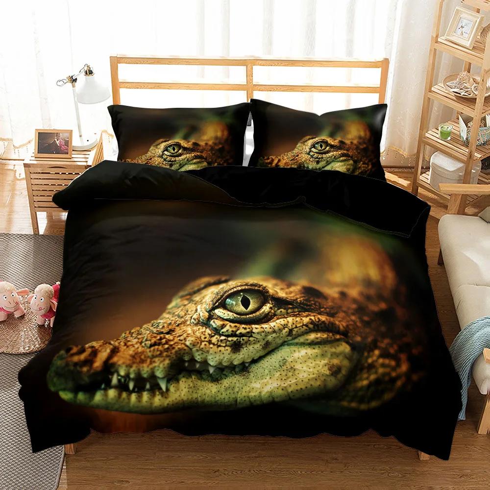 Bedding Alligators Double Bed Duvet Set Bedroom Set Home Textile Bad Cover Set Double Jogo De Cama Duvetcover 2pcs Pillowcase
