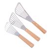 Stainless Steel Slotted Turner Fish Frying Shovel With Wooden Handle Fan-Shaped Shovel Household High-Temperature Frying Shovel