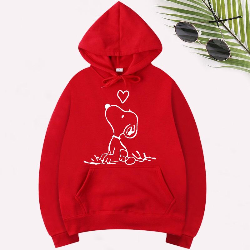 New Cartoon Print Hoodie: Couples' Plus Velvet Autumn/Winter Sweatshirt - Casual Versatile Pullover