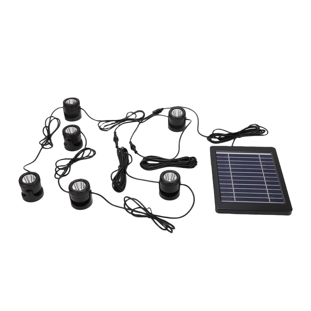 6 Pack Solar Underwater Lights RGB Solar Pool Lights IP68 Solar Powered Garden Landscape Lights with Adjustable Heads