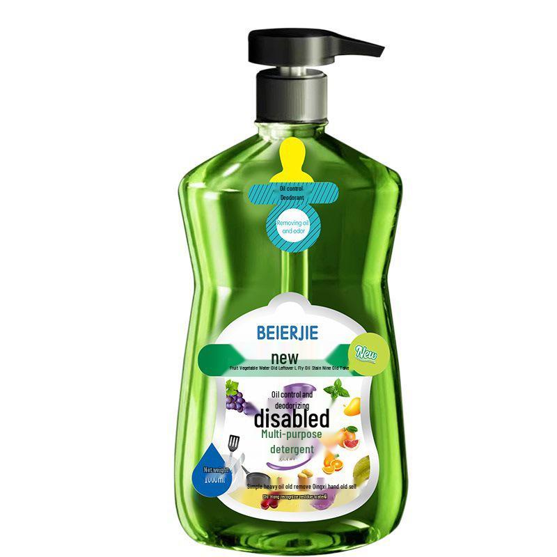 

Premium Natural Dish Soap - Large Bottle, Powerful Oil and Stain Remover, No Residue, Phosphate-Free One Bottle, One Head