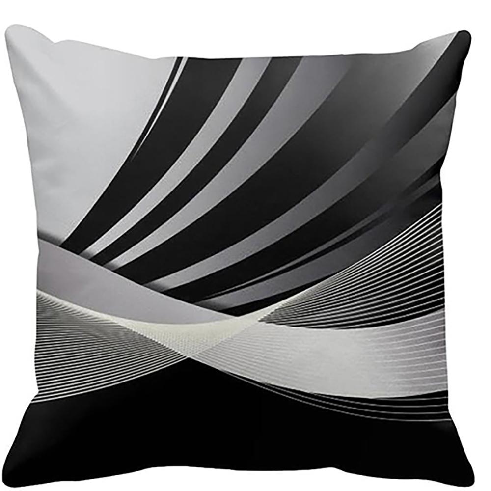 Black and White Geometric Pattern Pillow Covers Set of 4 ,,sofa and Chair Cushion Covers, Home Bedroom Room Decoration