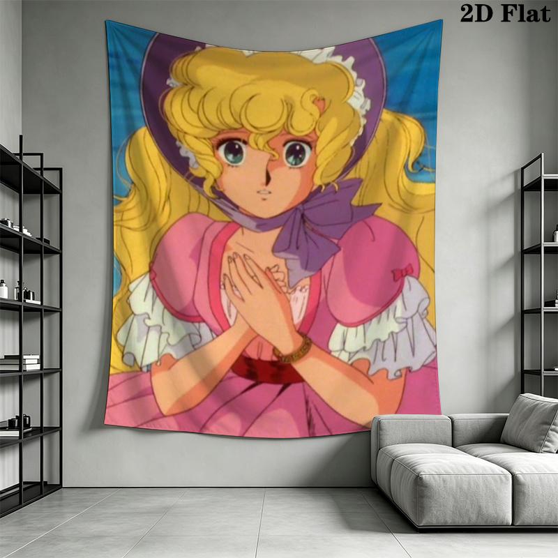 Lady Lovely Locks Wall Tapestry Aesthetic Wall Hanging Printed Fabric Blanket Decorative Tapestries for Bedroom Living Room Home Decor