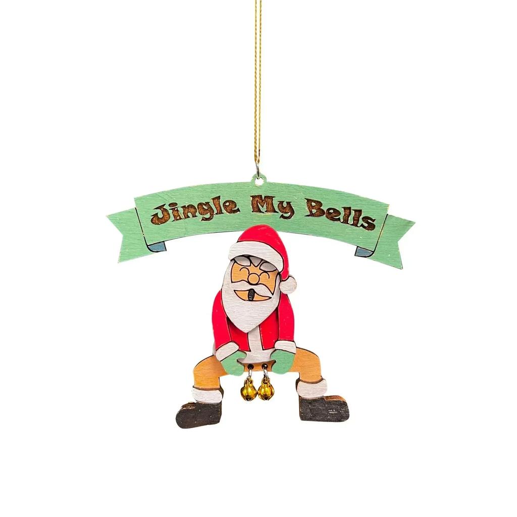 Jingle My Bells Funny Christmas Ornament Home Xmas Trees Hanging Decoration Santa Butt Bell Pendant New Year Party Decor