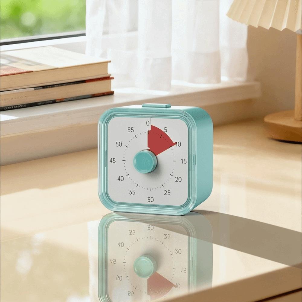 Ultra Silent Countdown Alarm Clock Round/Square Kitchen Timer Cartoon Visual Timer  Indoor