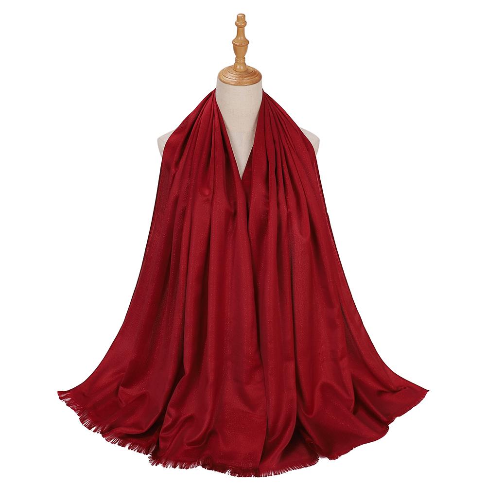 Women Plain Glitter Hijabs Scarf Gold Shimmer Muslim Long Wraps Shawls Hijab Scarves
