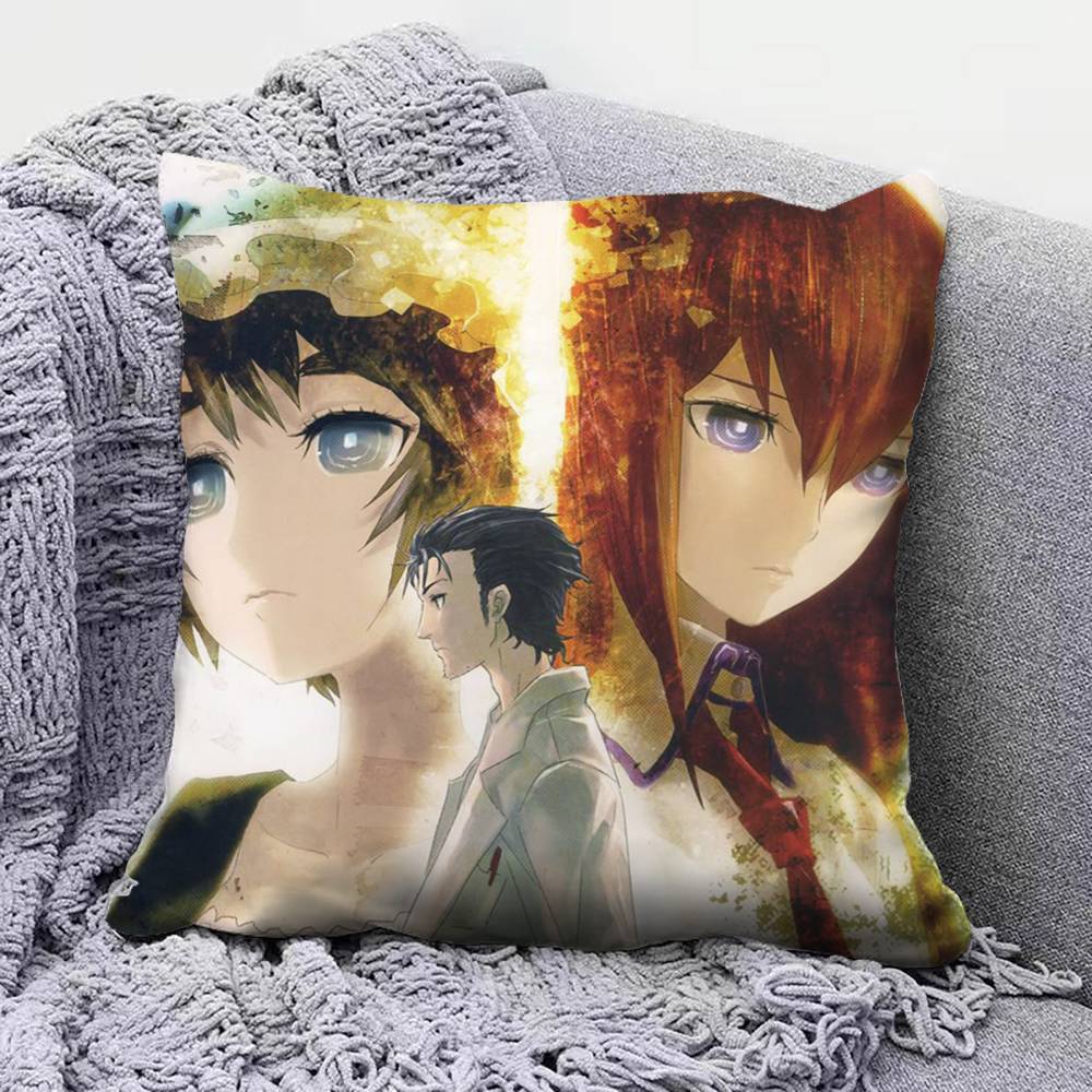 

SteinsGate Anime Girl Pillow Covers Home Sofa Cushion Covers and Aecorative Custom 30X30cm