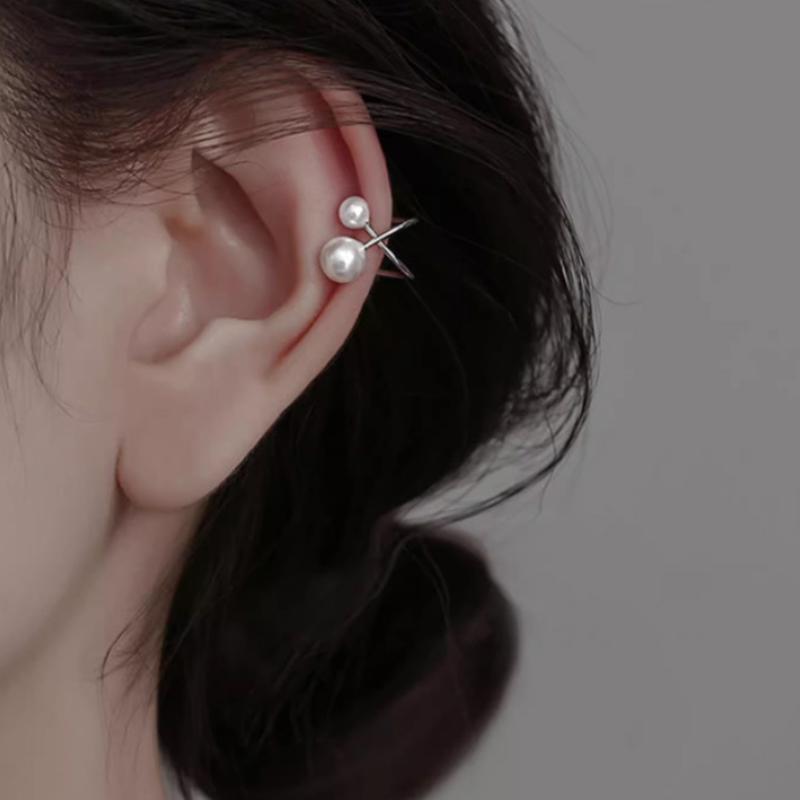 2 STÜCKE Perlenohrclips für Frauen Französisches Temperament Clip Ohrringe Kein Piecing Schmuck Weibliche Party Accessoires Mädchen Geschenke