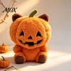 Dekorative Wurfkissen für das Sofa Halloween Kürbis Plüschkissen mit Katzenohren & Krallen, Orange Flauschige Dekoration Weiches Kuscheltier Kissen, Herbst