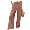 Pantaloni Lunghi Comodi a Vita Alta con Bottoni ed Elastico, Pantaloni Casual Larghi Dritti da Donna, Estate 2026