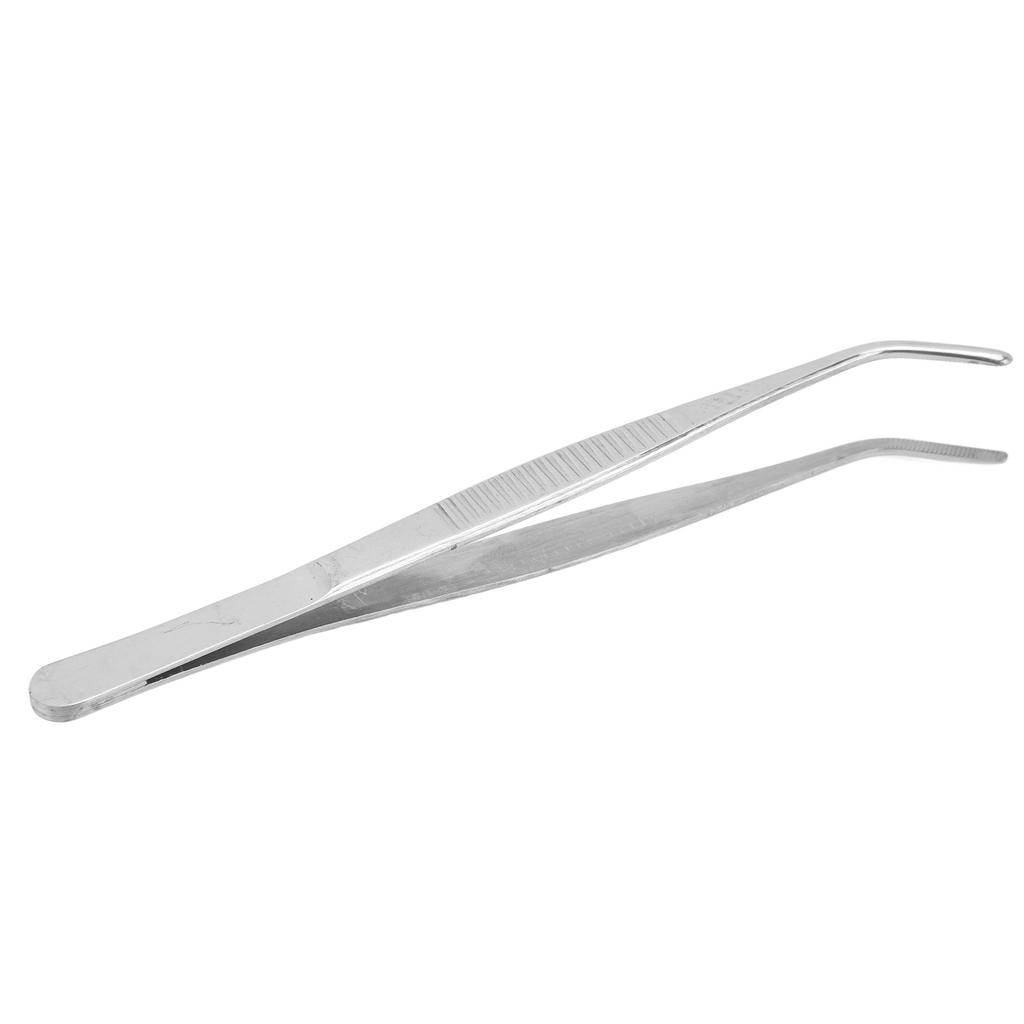 16cm Curved Tweezers Stainless Steel Skid Resistance Curved Tip Forceps for Laboratories