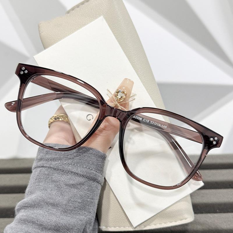 Fashion Women Square Glasses Luxury Big Frame Anti Blue Light Computer Glasses Vintage Black Men Prescription Eyeglasses UV400