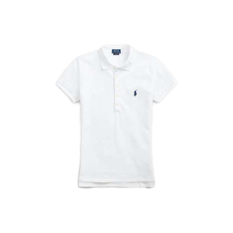 

Polo Ralph Lauren Однотонная приталенная рубашка-поло прямого кроя с коротким рукавом Женские топы Белый WMPOKNINCU20250-100 S