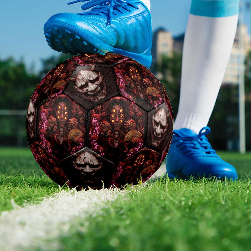 1pc Demon Slayer Kimetsu No Yaiba Soccer Ball Size 5 Indoor Soccer Ball Fashion Colorful Backyard Game - Great For Sports Fans Gift HE38
